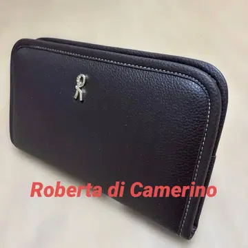 로베르타 디 카메르노 다크 브라운 가죽 장지갑