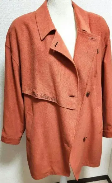 여성용 루즈핏 하프 코트 아우터 다크 오렌지 M