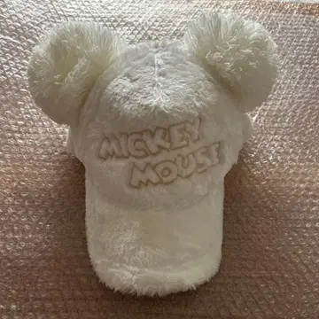 디즈니 귀 달린 폼폼 캡 모자 화이트 팬캡 미키