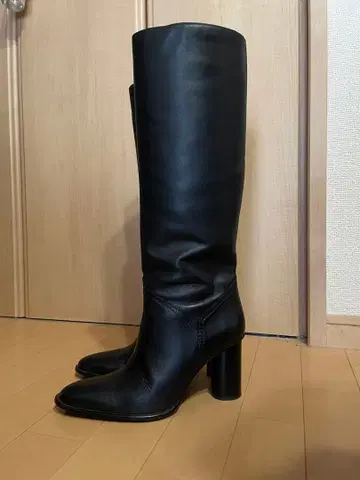 ZARA 블랙 가죽 롱 부츠 자라 EU38