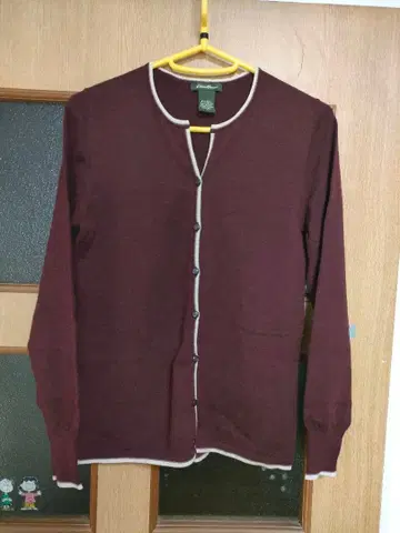 Eddie Bauer 버건디 가디건 S