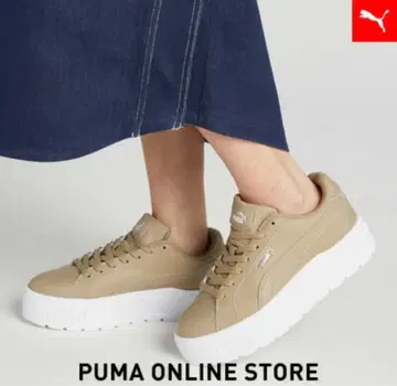 푸마 LEATHER 통굽 스니커즈 베이지 23.0 가죽 카르멘