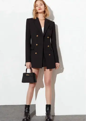 하자품 N FRAME [에누 프레임] 블랙 골드 버튼 자켓