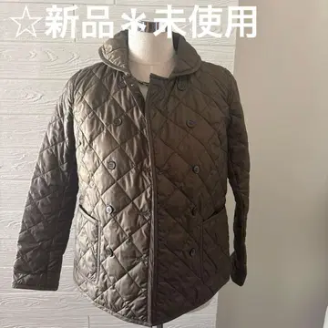 미사용 크로커다일 더블 퀼팅 자켓 더블 버튼 숄카라