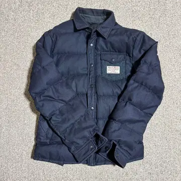 해리스 트위드 프리미엄 폴란드 다운 가슴 포켓 부착 자켓 코트