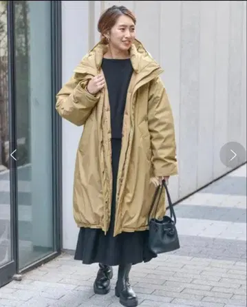 Spick&Span 발수 후데트 다운 코트 베이지 38