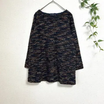 [일본제] J. Sloane 부클레 니트 튜닉 M 트위드풍 울 혼방