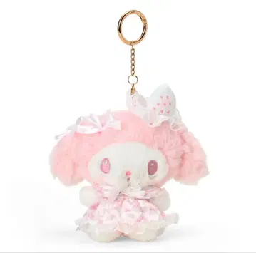 화이트 딸기 티타임 마이멜로디 봉제 인형 파우치 산리오 화이트 딸기