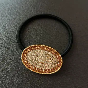 [ 핸드메이드 ] 머리끈 [ 골드 테두리 크리스탈 ]