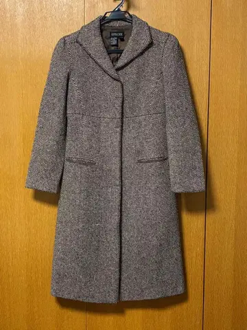 [ 구제 의류 ] EPISODE 여성용 퍼프 슬리브 롱 코트 브라운