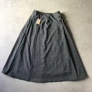 [ 새상품 ] COMME CA 코무사 택 포함 스커트 체크 그레이 11