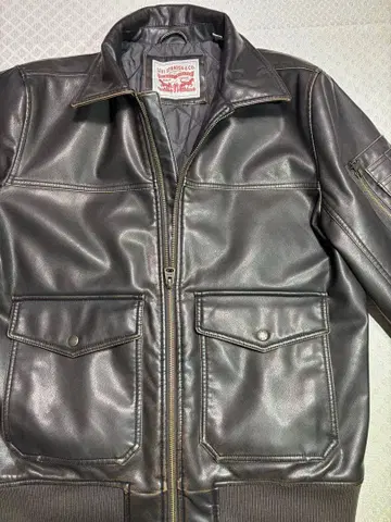 브라운 A-2 자켓 합성 피혁