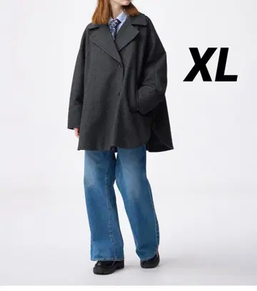 새상품 코지 멜톤 케이프 코트 XL GU