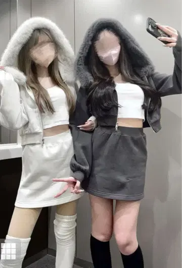 그레이 후드 부착 셋업 GRL