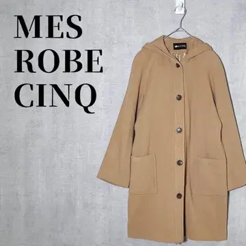 [새상품] 울 100% 플란넬 후디 코트 미들 기장 심플 카멜