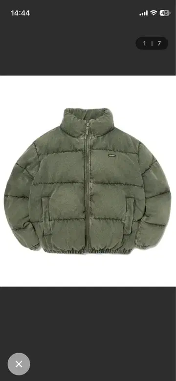 다운 자켓 올리브 그린 그레이