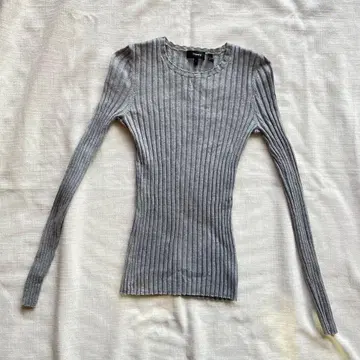 Theory 그레이 리브 긴팔 니트 P