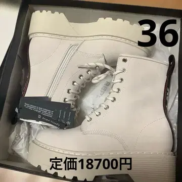 [ 새상품 ] REPLAY 통굽 화이트 하이컷 부츠 36