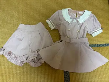 리즈리사 셋업 원피스 핑크 양산형 리본 레이스 프릴