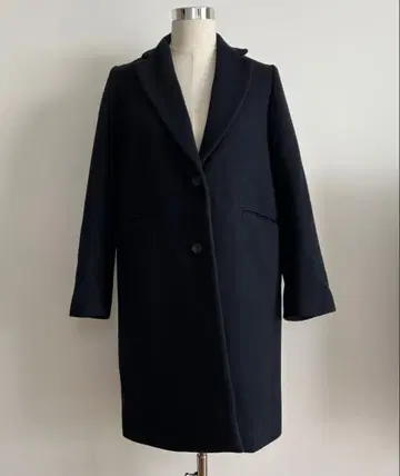 어반 리서치 울 혼방 체스터 코트 네이비 컬러