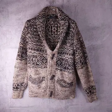 ZARA MAN 로우 게이지 믹스 니트 가디건 알파카 혼방