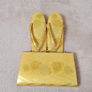 골드 조리 & 자수 백 세트 예복 기모노 일본 의류