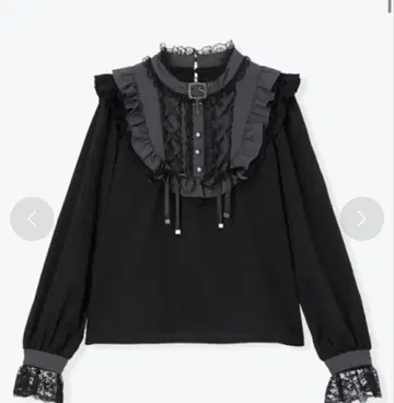 고딕 초커 백 레이스업 블라우스 노에미 NOEMIE
