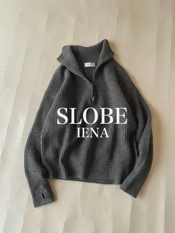 슬로브 이에나 SLOBE IENA 울 100% 하프 지퍼 니트