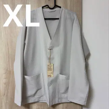 무인양품 바람이 통하는 스트레치 사커 가디건 라이트 그레이 신사 XL
