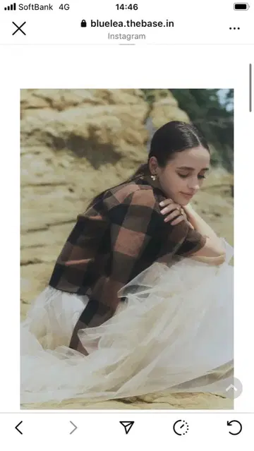 bluelea 블록 체크 니트 앙상블