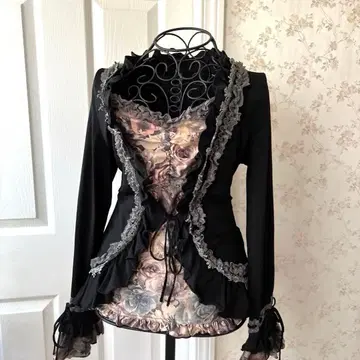 오즈 크로체 프릴 장식 꽃무늬 긴팔 상의