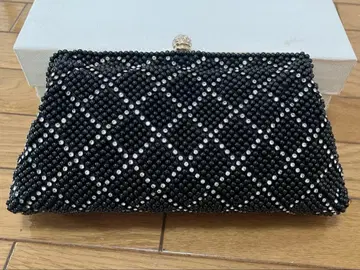 비즈 장식 파티 백 블랙