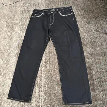 Subciety 스터드 다크 블루 데님 팬츠 XL