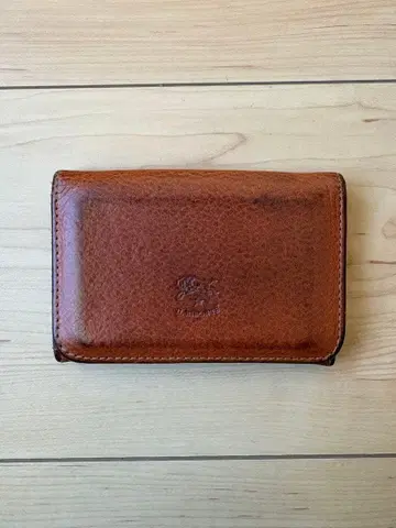 브라운 가죽 명함지갑 접이식