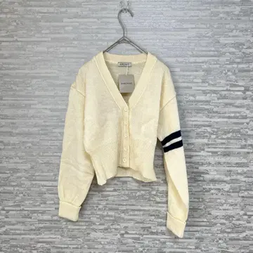 바론 BARONNE 소매 라인 니트 숏 기장 가디건 새상품 택 포함