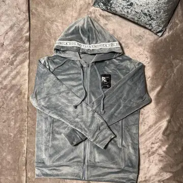 DOG DEPT 그레이 후드 부착 후드티 S