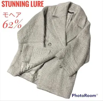 스터닝 루어 모헤어 62% 오버 사이즈 자켓 그레이
