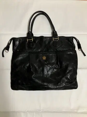 블랙 가죽 토트백