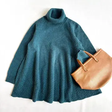 세탁 가능한 쉽스*레이스 라이크 헴 울 터틀 니트 풀오버