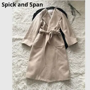 스픽 앤 스팬 울 끈 벨트 롱 코트 울 여성용 S