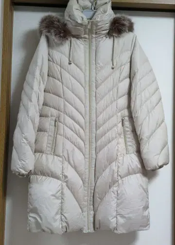 아이보리 다운 롱 코트 F