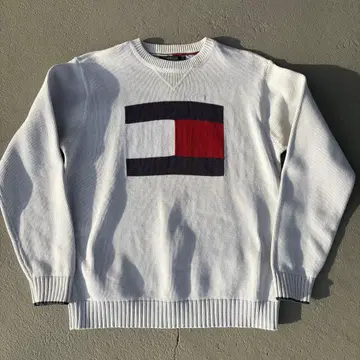 00s 타미힐피거 화이트 스웨터