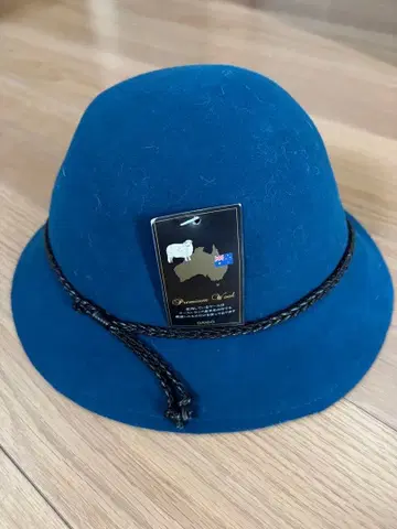 파란색 울 펠트 햇