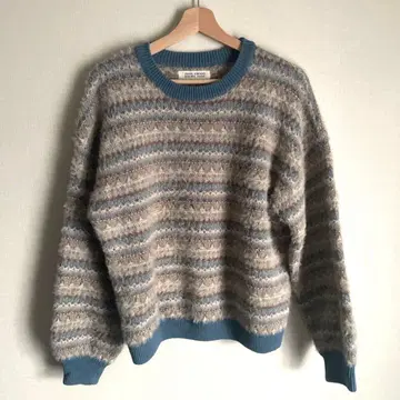 니트 DOUBLE NAME 블루 프리 사이즈