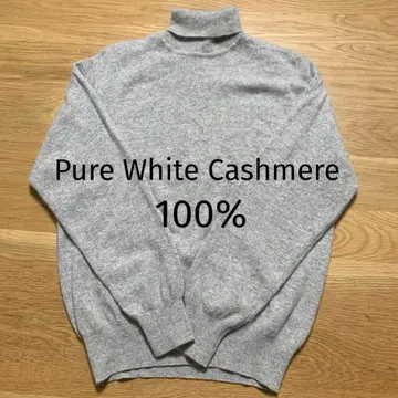 Pure White Cashmere 캐시미어 100% 터틀넥 일본제