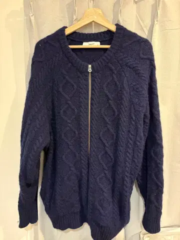 FIDELITY 집업 니트 네이비 XL 울 100%