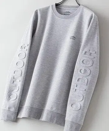 OUTDOOR 로고 맨투맨 트레이닝복 그레이 아웃도어