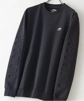 OUTDOOR 로고 맨투맨 트레이닝복 블랙 아웃도어