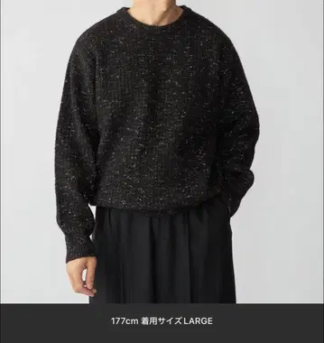 새상품 SHIPS 블랙 네프 와플 크루넥 니트 L ovy