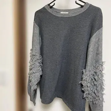 studioCLIP 프린지 긴팔 스웨터 그레이